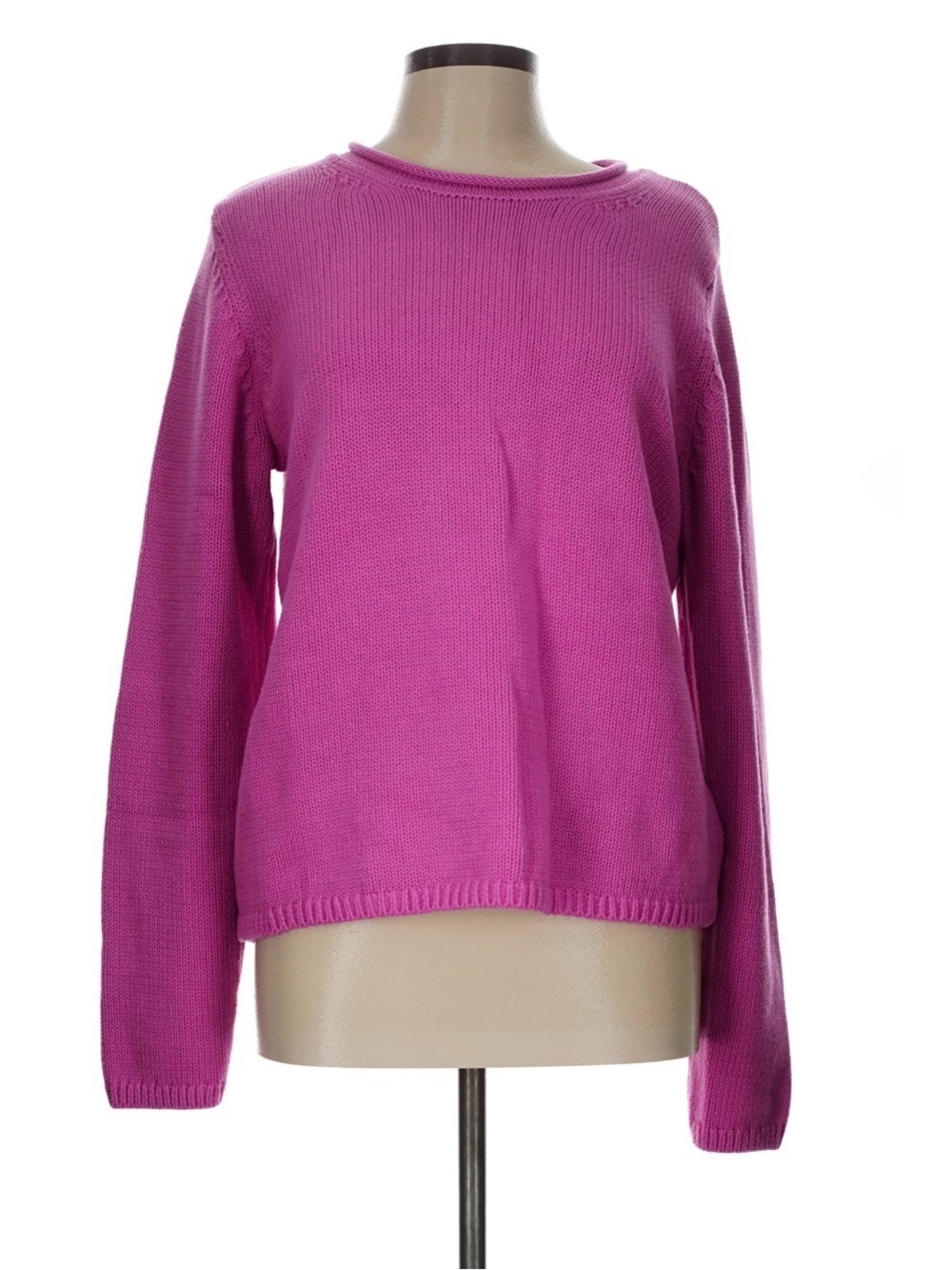 Gap 100% cotton pink fuschia pullover rollneck sweater L Tall